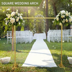 8.2FT Backdrop Stand, Square Wedding Arch & Balloon Stand, Gold in Gold, alternate view 5