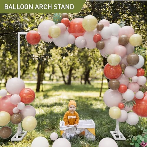 8.2FT Backdrop Stand, Square Wedding Arch & Balloon Stand, White in White, alternate view 2