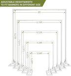 8.2FT Backdrop Stand, Square Wedding Arch & Balloon Stand, White in White, alternate view 3
