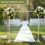 8.2FT Backdrop Stand, Square Wedding Arch & Balloon Stand, White in White, alternate view 5