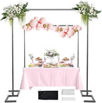 8.2FT Square Wedding Arch, Metal Backdrop Stand Heavy Duty Adjustable