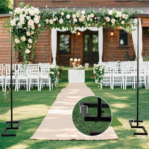 8.2FT Square Wedding Arch, Metal Backdrop Stand Heavy Duty Adjustable, alternate view 3