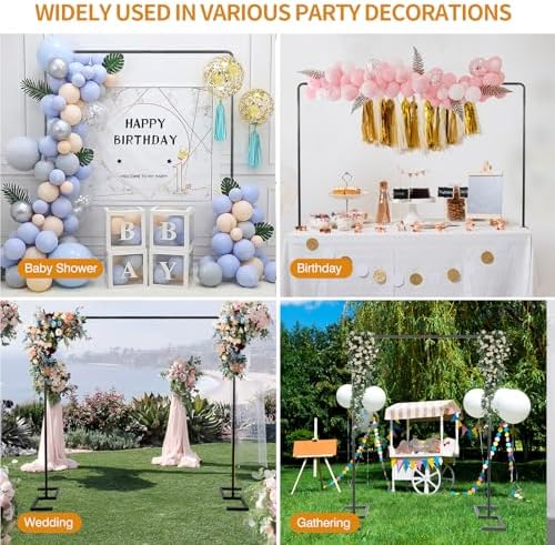 8.2FT Square Wedding Arch, Metal Backdrop Stand Heavy Duty Adjustable, alternate view 5