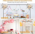 8.2FT Square Wedding Arch, Metal Backdrop Stand Heavy Duty Adjustable, alternate view 6