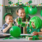 8.2Ft St Patrick's Day Garlands 3D Felt Shamrock Clover Garlands with Fabric Bead Green Hat Bunting Banner, alternate view 5