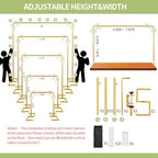 8.2FT x 8FT Square Backdrop Stand Heavy Duty Gold Wedding Arch with Clamps, alternate view 4