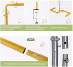 8.2FT x 8FT Square Backdrop Stand Heavy Duty Gold Wedding Arch with Clamps, alternate view 6