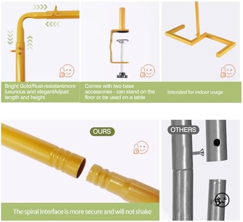 8.2FT x 8FT Square Backdrop Stand Heavy Duty Gold Wedding Arch with Clamps, alternate view 6