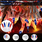 8.5 ft 150 Icicle Lights String Lights 4th of July Decorations Plug in in Red white blue, alternate view 4