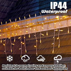 8.5 ft 150 Icicle Lights Warmwhite String Lights Christmas Decorations Plug in, alternate view 4