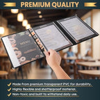 8.5 x 11 Inch Menu Covers, 10 Pack 3 Page 6 View Menu Sleeves in 8.5 x 11 Inch in Clear, alternate view 3