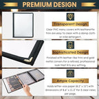 8.5 x 11 Inch Menu Covers, 10 Pack 3 Page 6 View Menu Sleeves in 8.5 x 11 Inch in Clear, alternate view 4