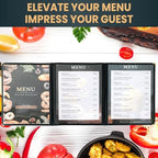 8.5 x 11 Inch Menu Covers, 10 Pack 3 Page 6 View Menu Sleeves in 8.5 x 11 Inch in Clear, alternate view 5