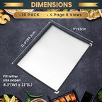 8.5 x 11 Inch Menu Covers, 10 Pack 4 Page 8 View in 8.5 x 11 Inch in Clear, alternate view 2