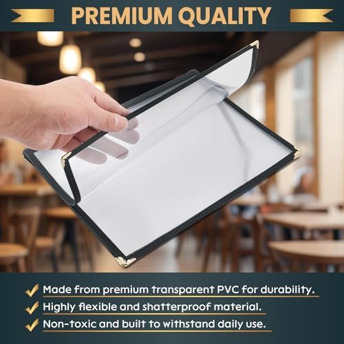 8.5 x 11 Inch Menu Covers, 10 Pack 4 Page 8 View in 8.5 x 11 Inch in Clear, alternate view 3