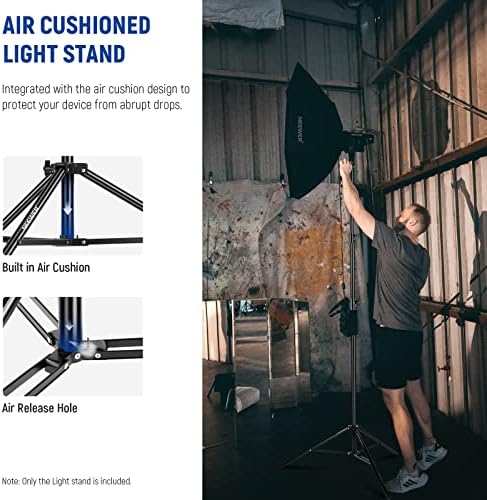 8.5ft/2.6m Air Cushioned Light Stand, Heavy Duty Photography Tripod, alternate view 3