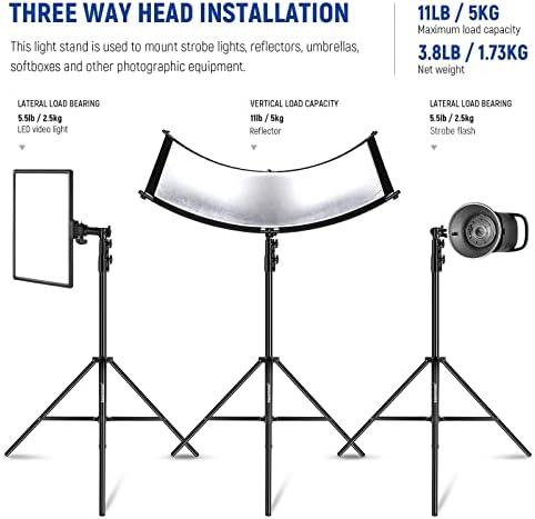 8.5ft/2.6m Air Cushioned Light Stand, Heavy Duty Photography Tripod, alternate view 4