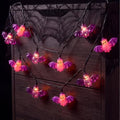 8.5FT Purple Bat String Lights for Halloween,10 LED Bat Lights in Purple Bat Lights