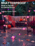 8.5FT Purple Bat String Lights for Halloween,10 LED Bat Lights in Purple Bat Lights, alternate view 4