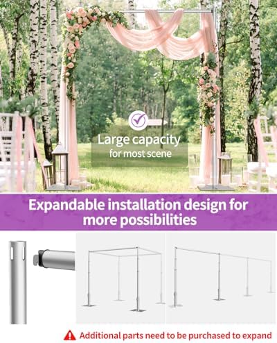 8.5x10 Pipe and Drape Stand Kit, Heavy Duty Backdrop Stand Adjustable, Sturdy Metal Back Drop Decoration Frame, alternate