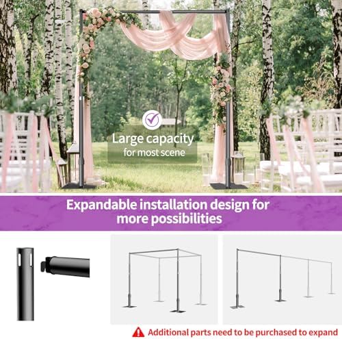 8.5x10 Pipe and Drape Stand Kit, Heavy Duty Backdrop Stand Adjustable, Sturdy Back Drop Decoration Frame with, alternate view