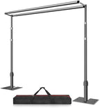 8.5x10ft Double Crossbar Heavy Duty Pipe and Drape Stand, Black in 8.5x10ft in Black