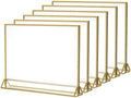 8.5x11 Acrylic Sign Holder, Picture Frame, Wedding Table Numbers,6pack in 8.5x11" in Gold