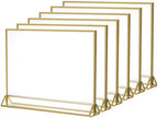 8.5x11 Acrylic Sign Holder, Picture Frame, Wedding Table Numbers,6pack in 8.5x11" in Gold