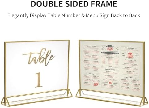 8.5x11 Acrylic Sign Holder, Picture Frame, Wedding Table Numbers,6pack in 8.5x11" in Gold, alternate view 5