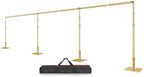 8.5x30ft Heavy Duty Backdrop Stand, Pipe and Drape Stand, Gold in 8.5x30ft in Gold