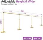8.5x30ft Heavy Duty Backdrop Stand, Pipe and Drape Stand, Gold in 8.5x30ft in Gold, alternate view 2