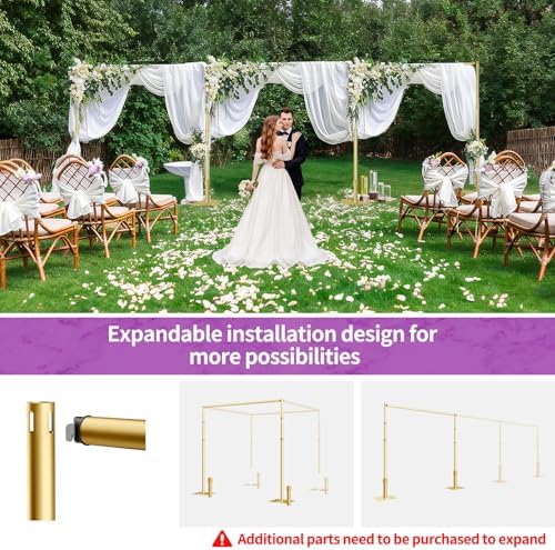 8.5x30ft Heavy Duty Backdrop Stand, Pipe and Drape Stand, Gold in 8.5x30ft in Gold, alternate view 6