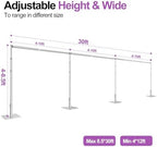 8.5x30ft Heavy Duty Backdrop Stand, Pipe and Drape Stand, Silver in 8.5x30ft in Silver, alternate view 2