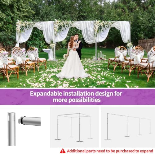 8.5x30ft Heavy Duty Backdrop Stand, Pipe and Drape Stand, Silver in 8.5x30ft in Silver, alternate view 6