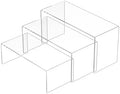 8.5x9x9.5 Inch Acrylic Risers Display Stands 3pcs, Rectangular Display Risers 3 Steps, Clear Acrylic Stand for