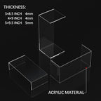 8.5x9x9.5 Inch Acrylic Risers Display Stands 3pcs, Rectangular Display Risers 3 Steps, Clear Acrylic Stand for, alternate