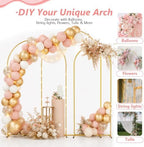8/7.2/6.6Ft Metal Arch Backdrop Stand Set 3 for Wedding Party Balloon in 8FT/7.2FT/6.6Ft in Gold, alternate view 3