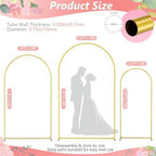 8/7.2/6.6Ft Metal Arch Backdrop Stand Set 3 for Wedding Party Balloon in 8FT/7.2FT/6.6Ft in Gold, alternate view 5