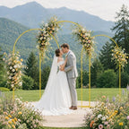 8/7.2/6.6Ft Metal Arch Backdrop Stand Set 3 for Wedding Party Balloon in 8FT/7.2FT/6.6Ft in Gold, alternate view 6