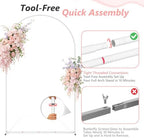 8/7.2/6.6Ft White Arch Backdrop Stand Set 3 for Wedding Party Balloon Wedding Arch with 12 Ground Nails&6 Water, alternate