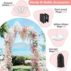 8/7.2/6.6Ft White Arch Backdrop Stand Set 3 for Wedding Party Balloon Wedding Arch with 12 Ground Nails&6 Water, alternate
