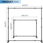 8×8‘ Backdrop Stand Banner Stand Kit with Carry Bag Heavy-Duty Photography Step & Repeat Stand Height and Width, alternate