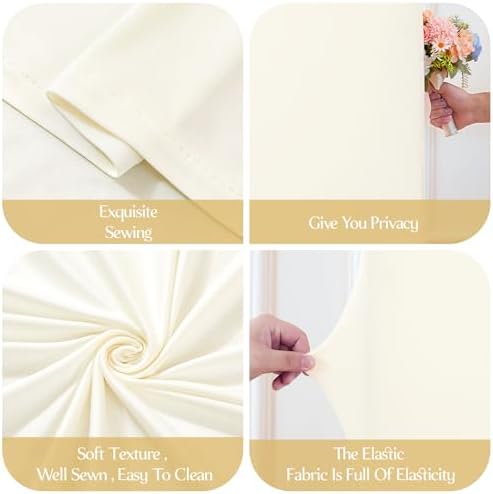 8×8 FT Arch Backdrop Cover Ivory Square Spandex Arch Covers Fitted Wedding Balloon Arch Backdrop Stretchy Cover, alternate