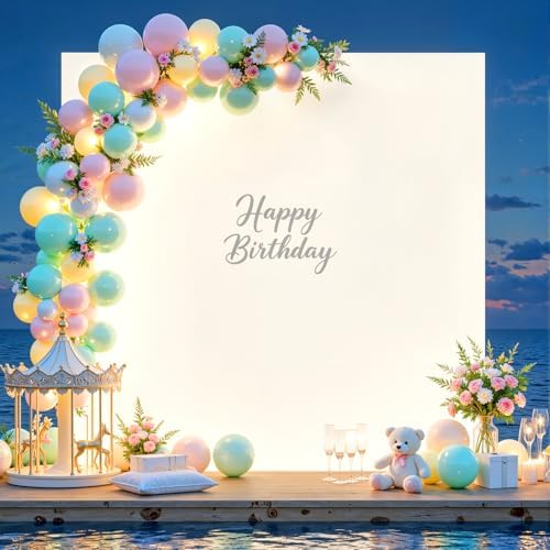 8×8 FT Arch Backdrop Cover Ivory Square Spandex Arch Covers Fitted Wedding Balloon Arch Backdrop Stretchy Cover, alternate