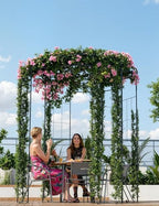 8.8 ft Black Metal Garden Arbor - Birdcage Wedding Arch for Outdoor Ceremonies, Heavy-Duty Steel Pergola for