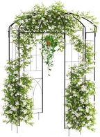 8.8 ft Black Metal Garden Arbor - Birdcage Wedding Arch for Outdoor Ceremonies, Heavy-Duty Steel Pergola for, alternate view