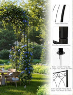 8.8 ft Black Metal Garden Arbor - Birdcage Wedding Arch for Outdoor Ceremonies, Heavy-Duty Steel Pergola for, alternate view