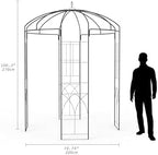 8.8 ft Black Metal Garden Arbor - Birdcage Wedding Arch for Outdoor Ceremonies, Heavy-Duty Steel Pergola for, alternate view