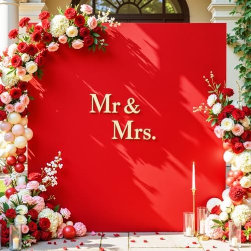8×8 FT Square Arch Backdrop Cover Red Spandex Arch Covers Fitted Wedding Balloon Arch Backdrop Stretchy Cover