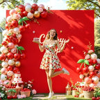 8×8 FT Square Arch Backdrop Cover Red Spandex Arch Covers Fitted Wedding Balloon Arch Backdrop Stretchy Cover, alternate view